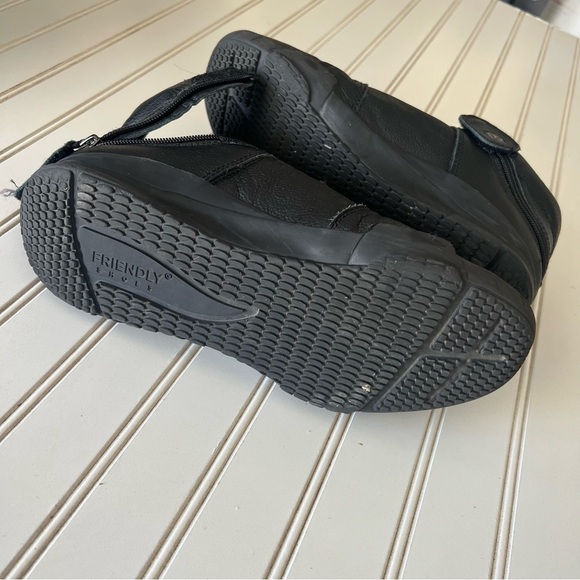 Friendly Adaptive Shoes Men's Medimoto Mid-Top Black Leather Shoe 10WW MENS - Picture 10 of 14